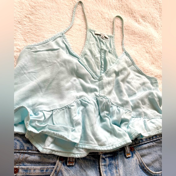 Aritzia Talula tank top light blue turquoise spaghetti lover camisole medium - Picture 3 of 5